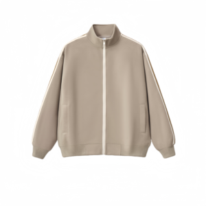 Wholesale Custom 340G Heavyweight Striped Embroidery Zip Jacket Sport Set Factory Bulk Customizable