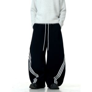 Wholesale Custom Retro Three-Stripe Side Panel Loose Sweatpants Factory Bulk Customizable CL0008