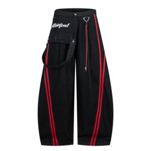 Wholesale Custom Retro Side Stripe Color Block Detachable Cargo Curved Pants Factory Bulk Customizable