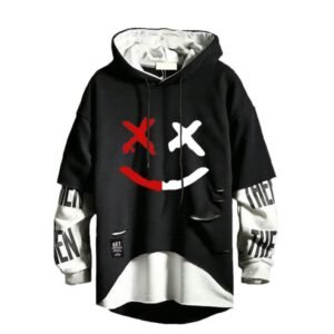 Oversized Contrast Letter Print Hoodie Forever Young Front View