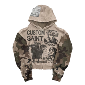Heavyweight 500gsm Acid Wash Distressed Zip up Hoodie Sudadera Para Hombre for Streetwear With Rhinestone Graphic Design